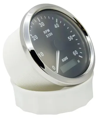 Produktbild von Drehzahlmesser - LED-Betriebsstundenzähler - 85 mm - 6000 U/min - Wasserdicht IP67 - 12/24 V - Für Boot, Auto, Lkw, Wohnmobil