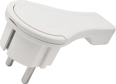 Produktbild von ARLI Schutzkontakt Winkelstecker weiß – extra flach mit Bügel