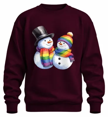 Zdjęcie produktu dla Bałwany LGBTQ+ - prezent świąteczny Bluza świąteczna uni , bordowy, 3XL