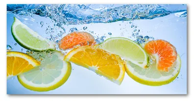 Produktbild von Tulup® Küchenrückwand Spritzschutz aus Glas -100x50 -Spritzschutz auf gehärtetes GlasEssen Getränke Zitrusfrüchte Wasser