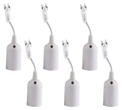 Immagine prodotto di Portalampada E27 - 6 pezzi - Con cavo - Bianco