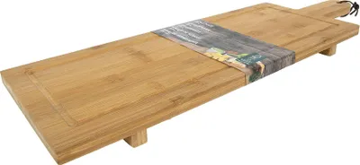 Produktbild von Holz-Servierbrett auf Fuß 58x19cm