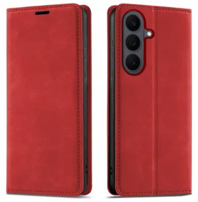 Imagen del producto de Funda tipo libro para Samsung S26 FE con cierre magnético de cuero + cristal protector 9H