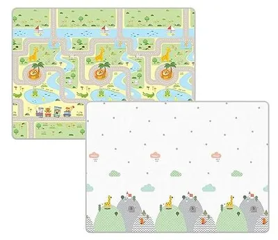 Imagen del producto de Alfombra de juego para bebés, grande, de 180x120 cm, impermeable y reversible