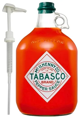 Produktbild von TABASCO® Original Red Pepper (3,8 L, 1 Gallon + Pompe) – Ideal für Liebhaber des authentischen TABASCO-Geschmacks – Perfekt für professionelle Küchen, große Veranstaltungen oder Schärfe-Enthusiasten.