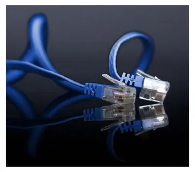 Produktbild von Patchkabel-Flachkabel U/UTP cat. 6 slim blau 0,25m