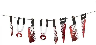 Produktbild von Verk 26125 Girlande mit blutigen Folterinstrumenten – Halloween, 200 cm