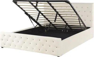 Obrázek produktu pro BELIANI Postel béžová sametové čalounění 180 x 200 cm manželská postel s úložným prostorem prošívané čelo ložnice