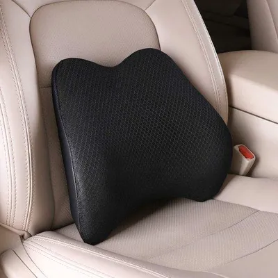 Immagine prodotto di Ibenzoa® Cuscinetto di supporto lombare – supporto ergonomico per la schiena realizzato in memory foam, ideale per auto, sedie da ufficio e sedie a rotelle, rivestimento in mesh traspirante, lavabile, con cinghie di fissaggio
