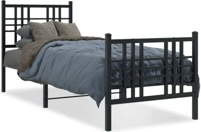 Obrázok produktu pre vidaXL Posteľný rošt s čelom a nohami kovový čierny 80x200 cm
