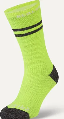 Produktbild von Sealskinz Waterproof Warm Weather Mid Length Sock With Hydrostop Neon Yellow/Black/White L Fahrradsocken