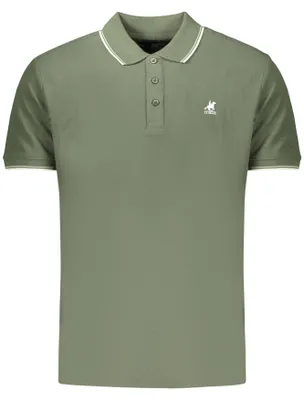 Produktbild von Grünes Herren Kurzarm-Poloshirt mit Stickerei & Kontrastdetails