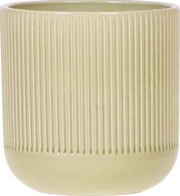 Produktbild von Flare Dekotopf Green - Ø9cm - Grüner Blumentopf mit Rillenstruktur - Retro