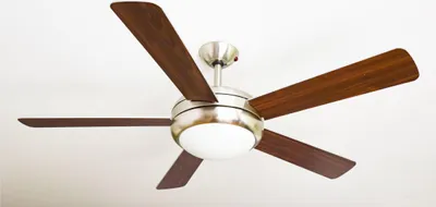 Produktbild von Deckenventilator Ursa Nickel gebürstet Flügel Silber / Nussbaum mit Beleuchtung und Fernbedienung
