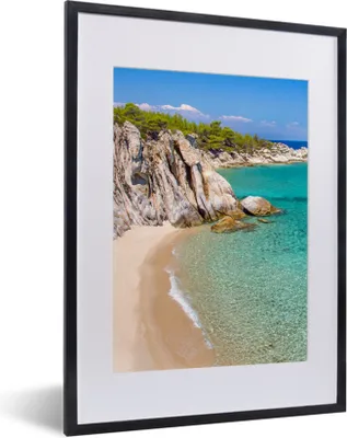 Produktbild von MuchoWow® Gerahmtes Poster Meer - Strand - Sommer 30x40 cm - Poster mit Schwarzem Bilderrahmen Wandposter Rahmen Foto Bilder - Wandposter Schlafzimmer