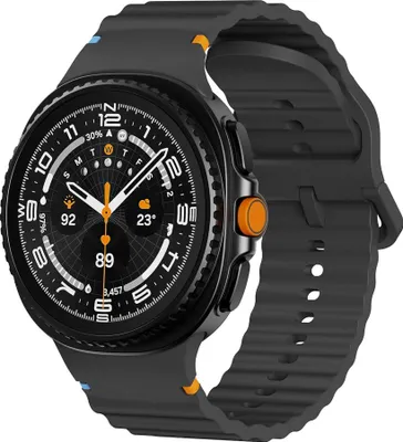 Produktbild von Silikon Armband für Samsung Galaxy Watch 8 / 8 Classic Wellenstruktur Schwarz