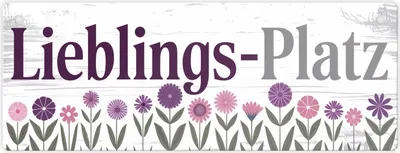 Produktbild von Lieblings-Platz Metallschild mit Blumen