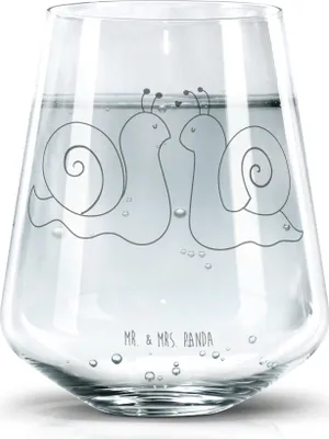 Produktbild von Mr. & Mrs. Panda Glas Schnecken Liebe - Transparent - Geschenk, glücklich, Tumbler, Becherglas, Wasserglas, Freundin, Verliebt, Paar, Pärchen, Zufrieden, Trinkgefäß
