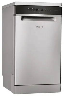 Obrázok produktu pre Whirlpool WSFO 3O23 PF X, Voľne stojaci, Slimline (45 cm), Nerezová oceľ, Čierna, Tlačidlá, Senzor, LED