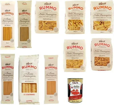 Produktbild von Italian Gourmet Pasta Lenta Lavorazione Auswahl 10 x 500 g verschiedene Sorten, extra bissfest & traditionell verarbeitet + Italian Gourmet Polpa