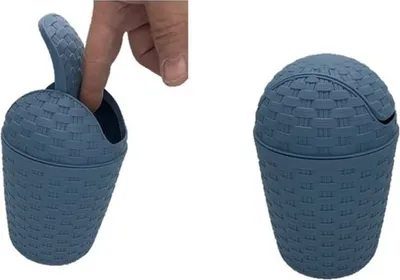 Produktbild von “Tischmülleimer mit Schwingdeckel Tischabfalleimer Mülleimer Küche Bad Tisch Papierkorb Kosmetikeimer Mini Abfallbehälter
