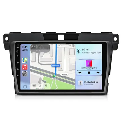 Obrázok produktu pre 9'' Android Autorádio CarPlay Android Auto 4GB+64GB pre Mazda CX-7 (2008–2015) GPS navigácia Wi-Fi Bluetooth FM RDS SWC DSP 2DIN DAB+