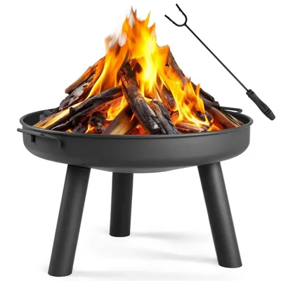 Image de ALIGHTUP Foyer ? 60 cm sans fumée Bac à feu de bois avec tisonnier, panier à feu et tonneau à feu Pare-étincelles pour chauffage/barbecue, jardin terrasse, Image générée par une IA