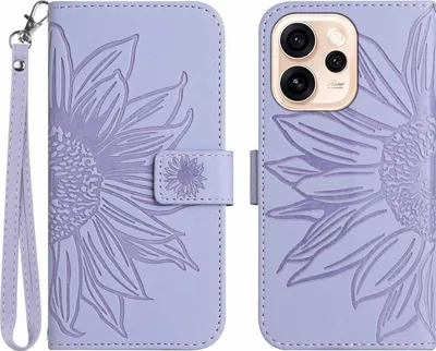 Produktbild von OPPO Reno15 Pro Hülle - Coverup Sonnenblume Klapphülle mit Schlüsselband - Lavendel