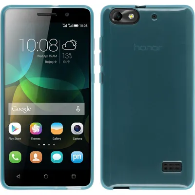 Produktbild von PhoneNatic Case kompatibel mit Huawei Honor 4c - türkis Silikon Hülle transparent + 2 Schutzfolien