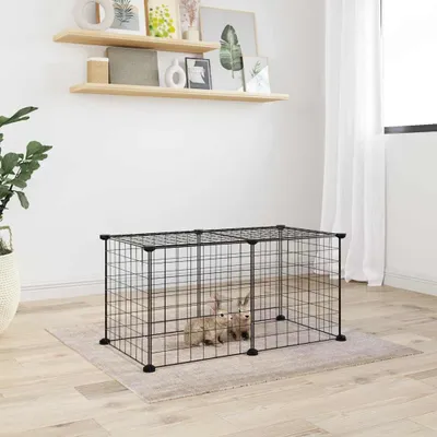 Obrázok produktu pre vidaXL 8-dielna klietka pre domáce zvieratá čierna 35x35 cm oceľ