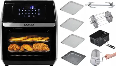 Obrázek produktu pro Fritéza Bez Tuku Lund 12L 1800W Lcd 10 Programů, Časovač, Trouba