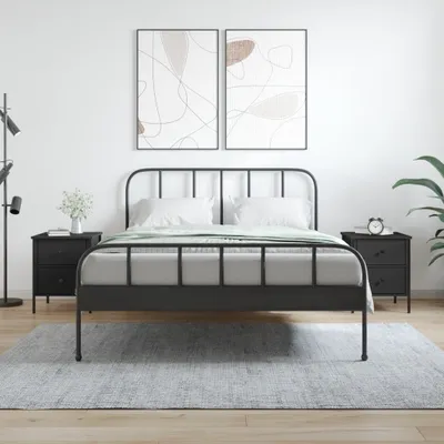 Obrázok produktu pre vidaXL Nočné stolíky 2 ks čierne 40x42x50 cm odvodený výrobok z dreva