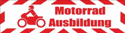 Produktbild von INDIGOS UG - Magnetschild "Motorradausbildung" mit Rahmen 45 x 12 cm - Magnetfolie für Auto / LKW / Truck / Baustelle / Firma