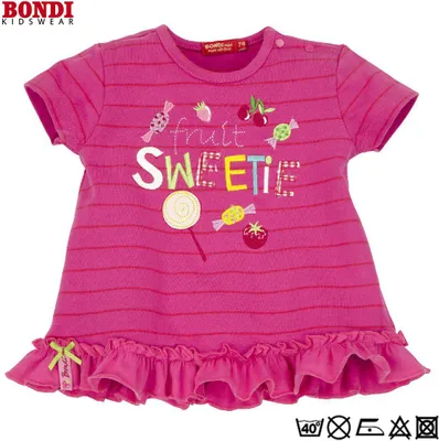 Produktbild von Bondi Kidswear Tunika ´Sweetie´ - T-Shirt halbärmlig, 100 % Baumwolle, raspberry rot 86