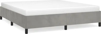 Image de vidaXL Cadre de lit sans matelas gris clair 180x200 cm velours