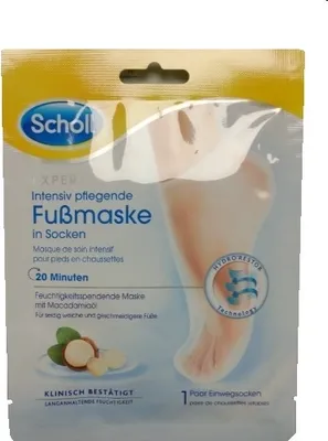 Zdjęcie produktu dla Scholl intensywnie pielęgnująca maska do stóp w skarpetkach kremowa maska do stóp pielęgnacja stóp 1 para