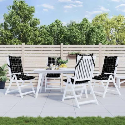 Produktbild von Möbel Hochlehner-Auflagen 4 Stk. Schwarz Karomuster Stoff - Gartenmöbelauflagen 377651