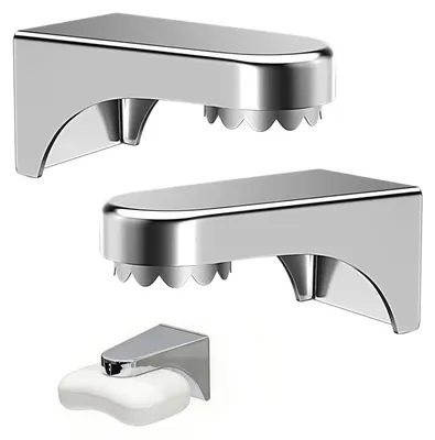Image de Porte-savon magnétique - À fixer au mur sans perçage - Lot de 2