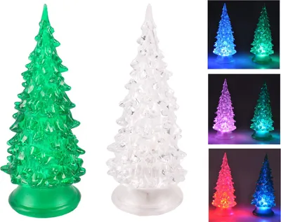 Image de Sapin de Noël LED avec changement de couleur 14cm Décoration d'hiver Sapin lumineux, Couleur:vert