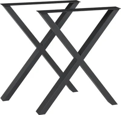 Obrázek produktu pro Sada 2 rámů stolu "Greith" pro jídelní stůl ve tvaru X ocelový 72 x 59 cm černý