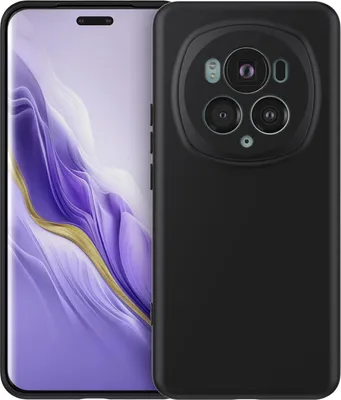 Produktbild von Silikon Hülle für Honor Magic 6 Pro Schutzhülle Matt Schwarz Backcover Handy Case