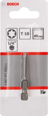Zdjęcie produktu dla Bosch 2 607 001 632, 1 szt., Torx, T10, Stal, 49 mm, 25,4 / 4 mm (1 / 4")