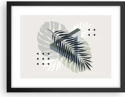 Produktbild von Gerahmtes Poster - Schwarzer Rahmen - Monstera Palme Grafik - 40x30 cm - Wand Bild - Wanddeko - Wandbilder - Kunstposter - Wandposter - Bilderrahmen - Bilder - Kunstdruck - P2BAA40x30-4519