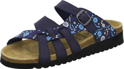 Produktbild von Alyssa Damen-Pantolette mit Tieffußbett Blumenmuster Navy-Blau, Farbe:blau, EU Größe:39