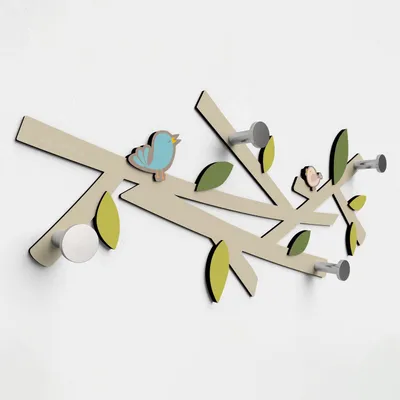 Immagine prodotto di Giallobus - 08 - Tree - Giallobus - 60L x 25l cm - Attaccapanni da parete e ganci - Legno Mdf + Alluminio