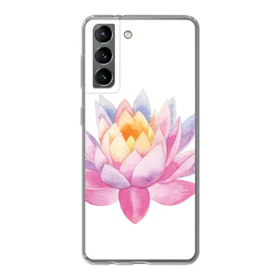 Produktbild von MuchoWow® Handyhülle Schutzhülle Hülle für Samsung Galaxy S21 Aquarell - Blume - Seerose Silikon Softcase Handy Hülle - Softcase