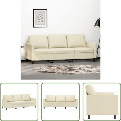 Produktbild von The Living Store 3-Sitzer-Sofa Creme 180 cm Kunstleder