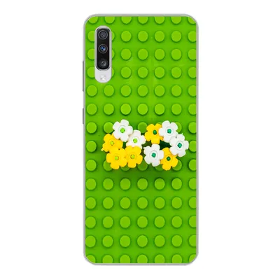 Produktbild von MuchoWow® Handyhülle Schutzhülle Hülle für Samsung Galaxy A70 Unterlage mit Blumen Silikon Softcase Handy Hülle - Schutzhaube