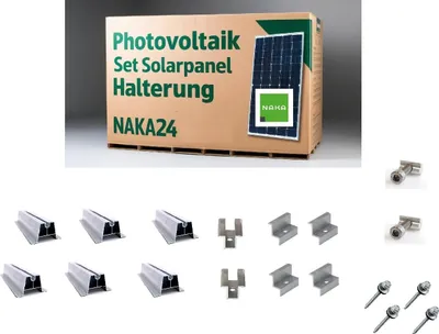 Produktbild von PV Photovoltaik Halterung Set für 2 Module Trapezdach Flachdach Befestigung 0% MwSt.