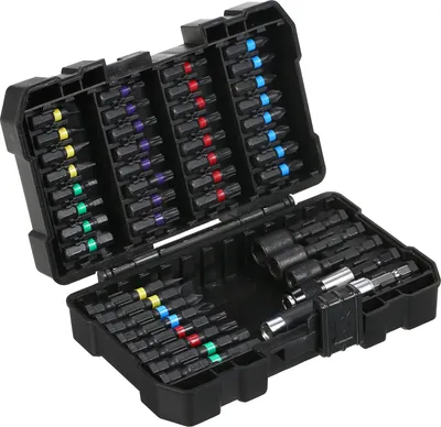 Immagine prodotto di set di punte da trapano da 45 pezzi, avvitatore a percussione per legno, metallo, acciaio e punte di sicurezza, elettroutensile con custodia